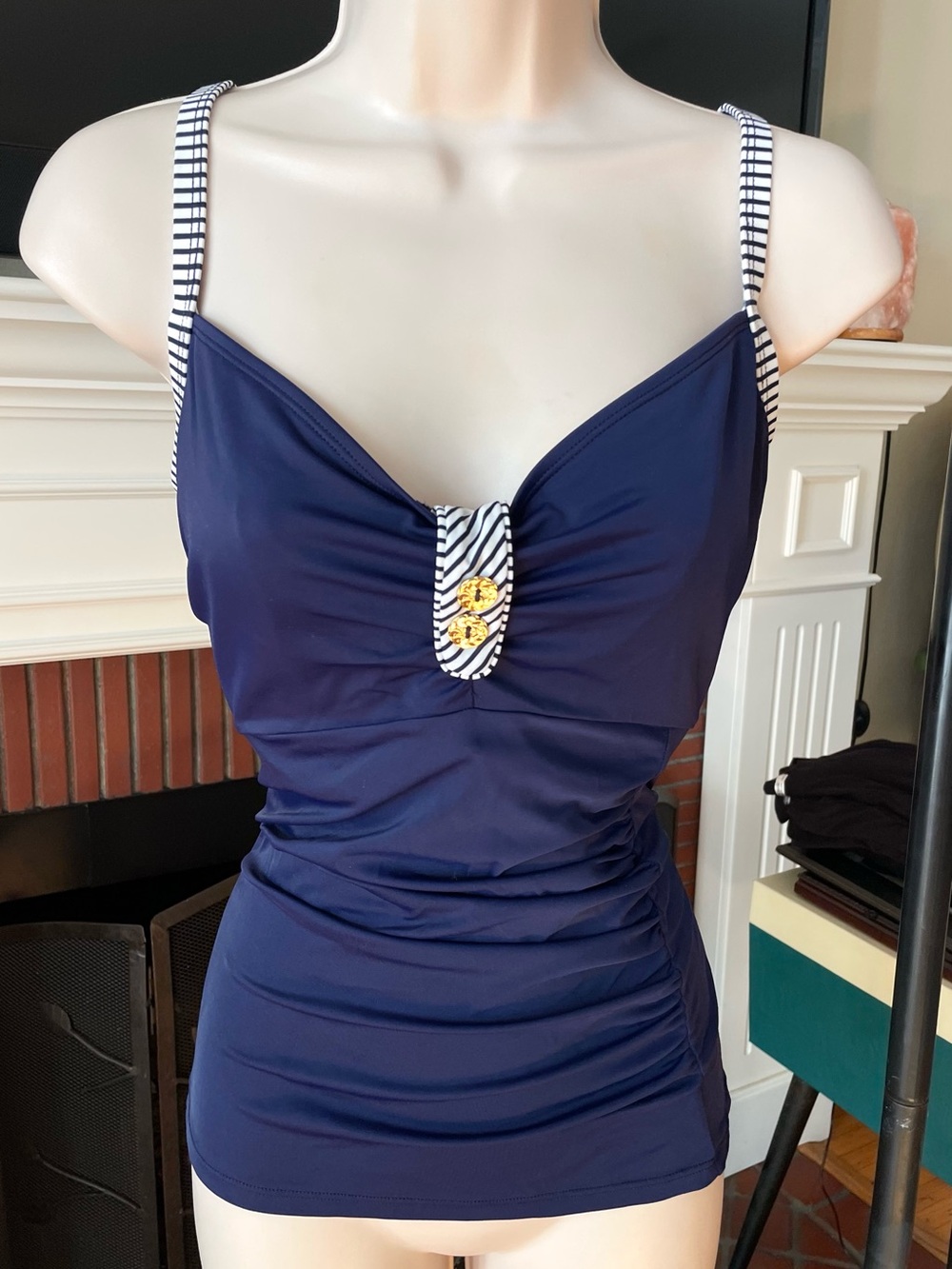 Panache Swimwear Red, White & Blue Sailor Tankini Top 38E